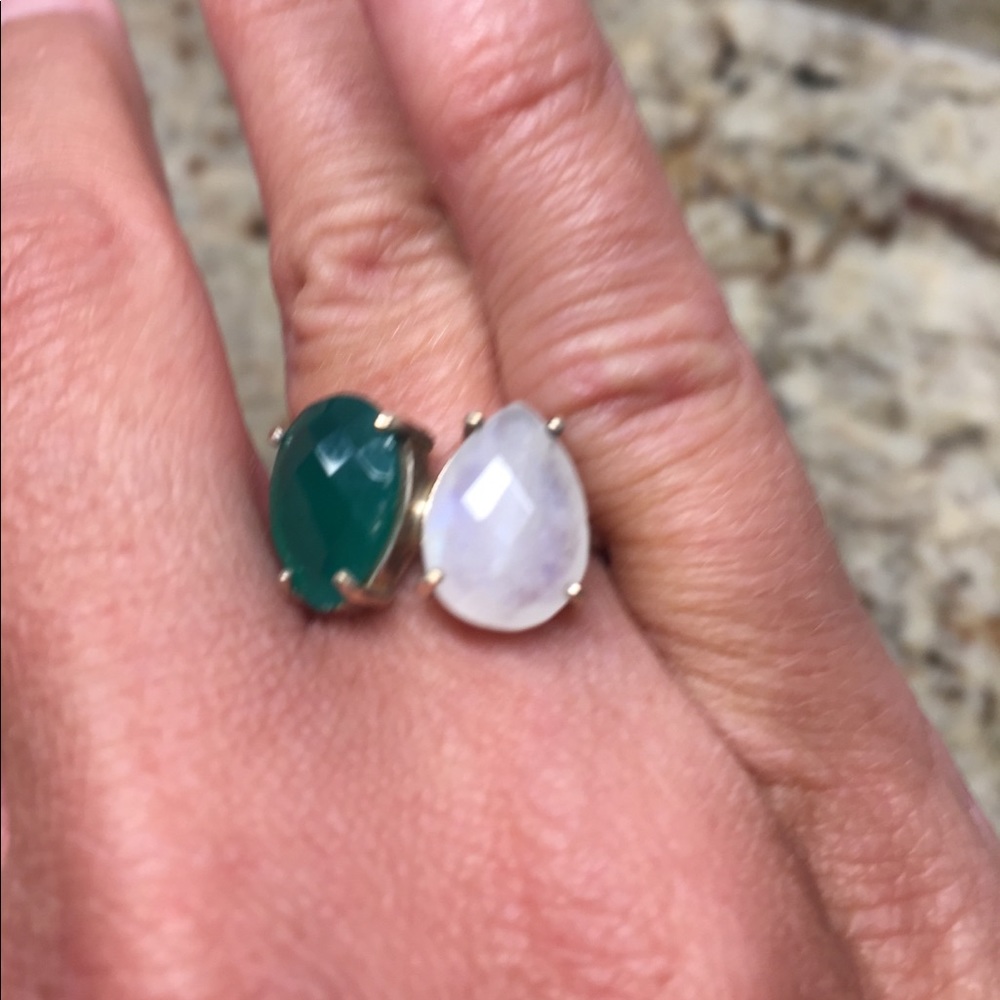 Sterling silver 2 stone ring